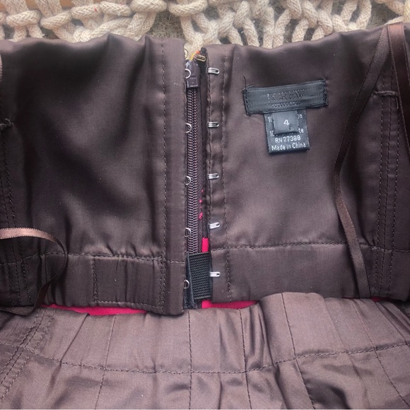 J.Crew Collection Strapless Printed Velvet Dress Size 4 - Picture 5 of 8